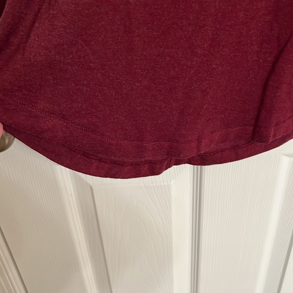 J. Crew Red Long Sleeve Crew Neck T-shirt Curved Bottom Hem Modal-blend Size XS - Picture 5 of 7